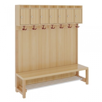 Garderobe BHT 140x26/158x39cm, Abl.m.Tür, Paneel-RW, Rost