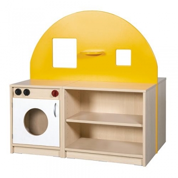 Puppenküche doppels.115x115x74cm Herd,Spüle, Waschmaschine, Regal