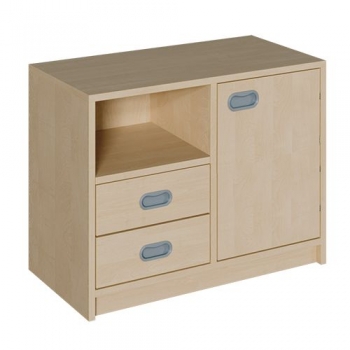 K-Schrank BxHxT 78x60x40 cm unten Tür re., li. 2 Schübe