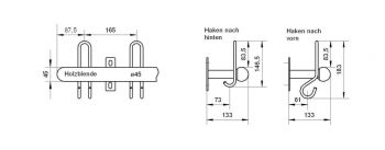 Wandgarderobe mit Buche Rundblende 183 cm