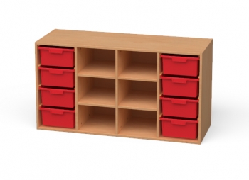 Aufsatzschrank BxHxT 138,4x75x50 cm, 8 Fächer und 8 Schübe