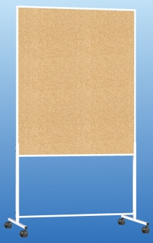 Moderationswand Kork 100x120 cm, beidseitig nutzbar, fahrbar