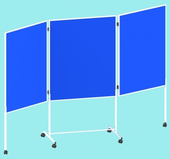 Moderationswand Trio Stoff - Whiteboard, fahrbar