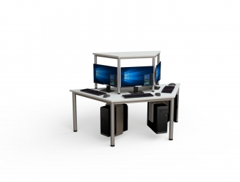 Computerinsel 3 Arbeitsplätze Widescreen BxHxT 240 x 72 x 103,9 cm