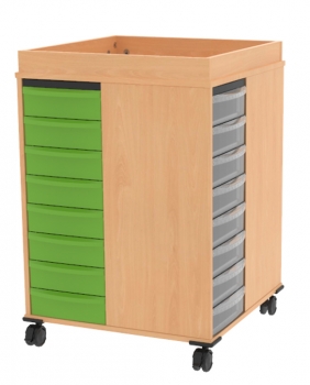 Spieleturm fahrbar, BxHxT 70x102x70 cm mit 32 Boxen