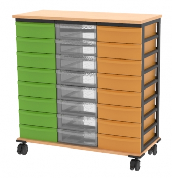 Light Container fahrbar, BxHxT 89x94x40 cm, 24 Schübe