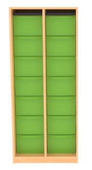 Materialregal mit 14 hohen Schubladen, BxHxT 64x152x50 cm