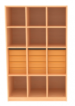 aterialregal mit 12 flachen Schubladen, BxHxT 95x152x50 cm