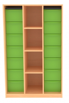 Materialregal mit 14 hohen Schubladen, BxHxT 95x152x50 cm