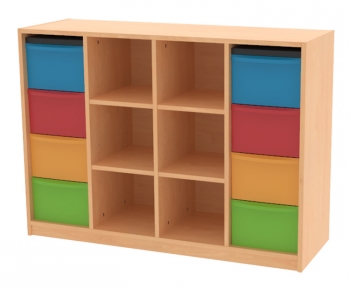 Materialcontainer auf Sockel BxHxT 127x92x42 cm, 8 Boxen