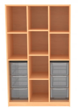 Materialschrank mit 6 hohen Schubladen BxHxT 95x152x50 cm