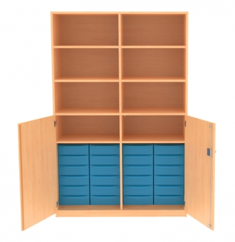 Materialschrank mit 24 flachen Schubladen BxHxT 123x190x50 cm