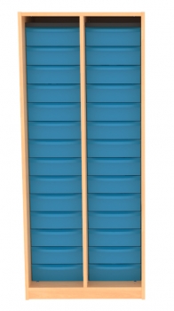 Materialregal mit 24 flachen Schubladen BxHxT 64x152x50 cm