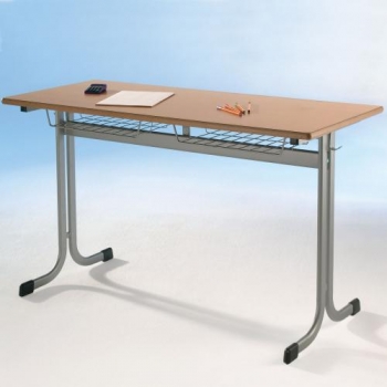 Zweier-Schülertisch 130x55 cm, Tischplatte mit PU-Kante