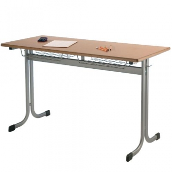 Zweier-Schülertisch 130x65 cm, mit Vollkern Tischplatte
