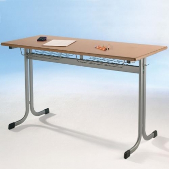 Zweier-Schülertisch 130x65 cm, mit Vollkern Tischplatte