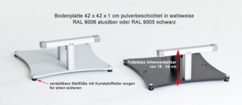 Transportrollen für Steh- und Rednerpult silber