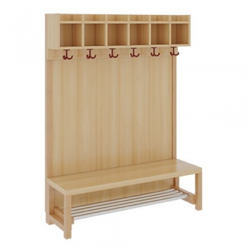 Komplettgarderobe mit einfacher Ablagereihe