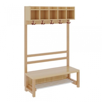 Komplettgarderobe mit einfacher Ablagereihe