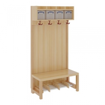 Komplettgarderobe mit einfacher Ablage inklusive Boxen