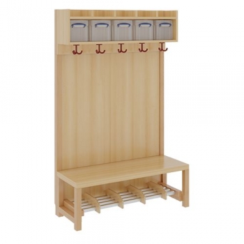 Komplettgarderobe mit einfacher Ablage inklusive Boxen