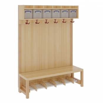 Komplettgarderobe mit einfacher Ablage inklusive Boxen