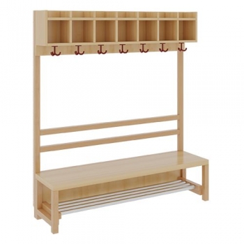 Komplettgarderobe mit einfacher Ablagereihe