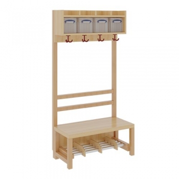 Komplettgarderobe mit einfacher Ablage inklusive Boxen