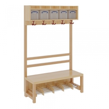 Komplettgarderobe mit einfacher Ablage inklusive Boxen