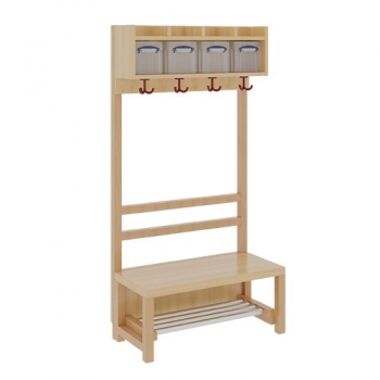 Komplettgarderobe mit einfacher Ablage inklusive Boxen