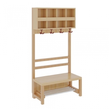 Komplettgarderobe mit doppelter Ablagereihe