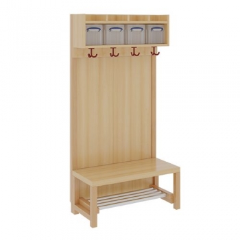 Komplettgarderobe mit einfacher Ablage inklusive Boxen