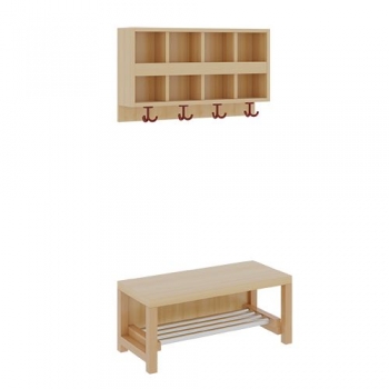 Komplettgarderobe mit doppelter Ablagereihe