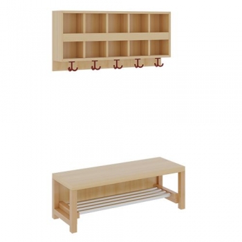 Komplettgarderobe mit doppelter Ablagereihe