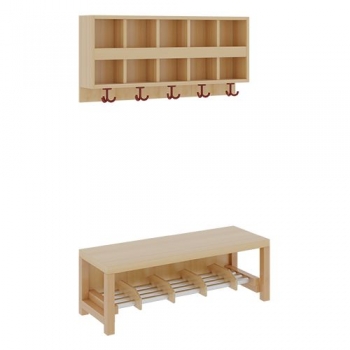 Komplettgarderobe mit doppelter Ablagereihe