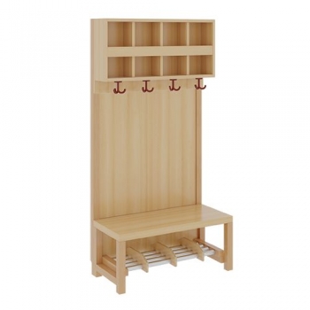 Komplettgarderobe mit doppelter Ablagereihe