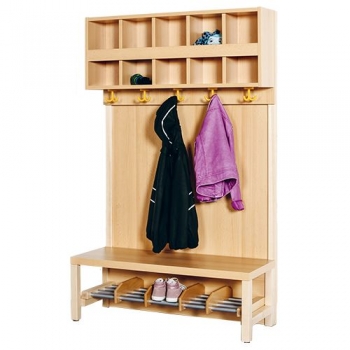 Komplettgarderobe mit doppelter Ablagereihe