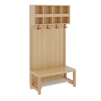 Komplettgarderobe mit doppelter Ablagereihe