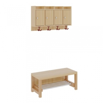 Garderobe BHT 80x34x35cm, Abl. m.Türen z.Wandm., Alu-Rost