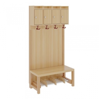 Garderobe BHT 80x42/158x39cm, Abl.m.Tür, Paneel-RW, Rost m.FE