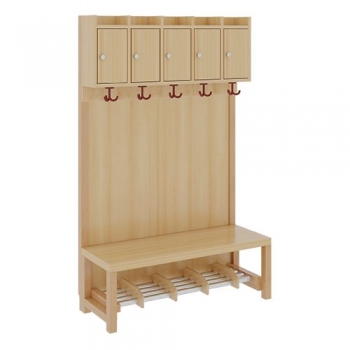 Garderobe BHT 100x42/158x39cm, Abl.m.Tür, Paneel-RW, Rost m.FE