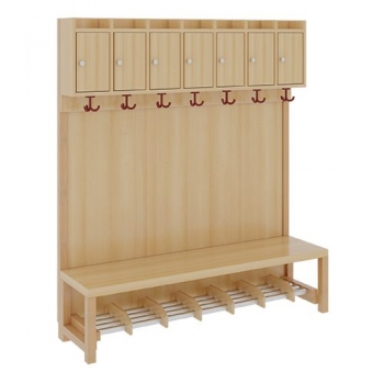Garderobe BHT 140x42/158x39cm, Abl.m.Tür, Paneel-RW, Rost m.FE