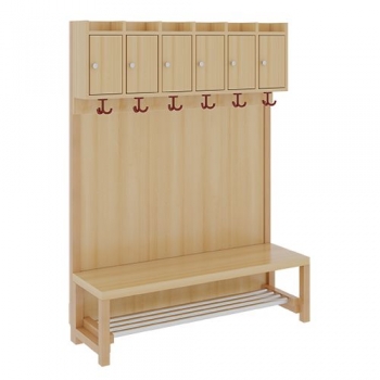 Garderobe BHT 120x34/158x39cm, Abl.m.Tür, Paneel-RW, Rost