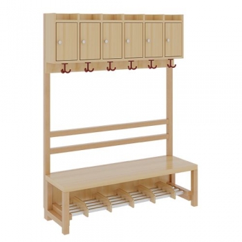 Garderobe BHT 120x34/158x39cm, Abl.m.Tür, Stütze, Rost m.FE