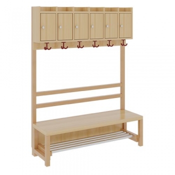 Garderobe BHT 120x42/158x39cm, Abl.m.Tür, Stütze, Rost