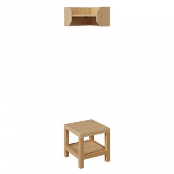 Garderoben-Innenecke, für offene Ablage