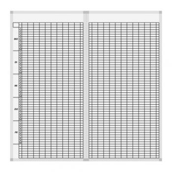 Klassenplantafel für 10 Klassen, 12 Tagesstunden