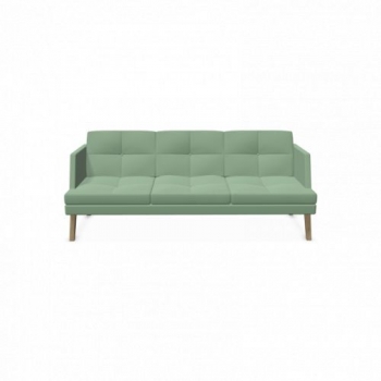 3er Sofa Ona mit Holzgestell und niedriger Lehne