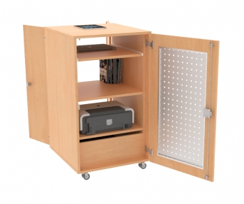 Multimediawagen, fahrbar BxHxT 60 x 100 / 107,3 x 66+2 cm