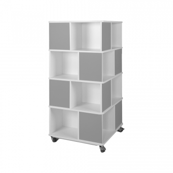 Bücherturm mit 4 Ebenen und 16 Fächern, einfarbig